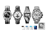 Set of men's wristwatches