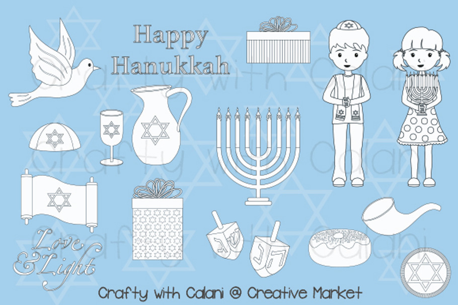 Hanukkah Digital Stamp in Illustrations - product preview 8