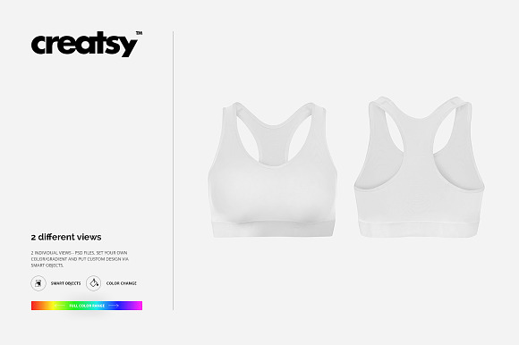 Sport Bra 3 Mockup Set in Product Mockups - product preview 6