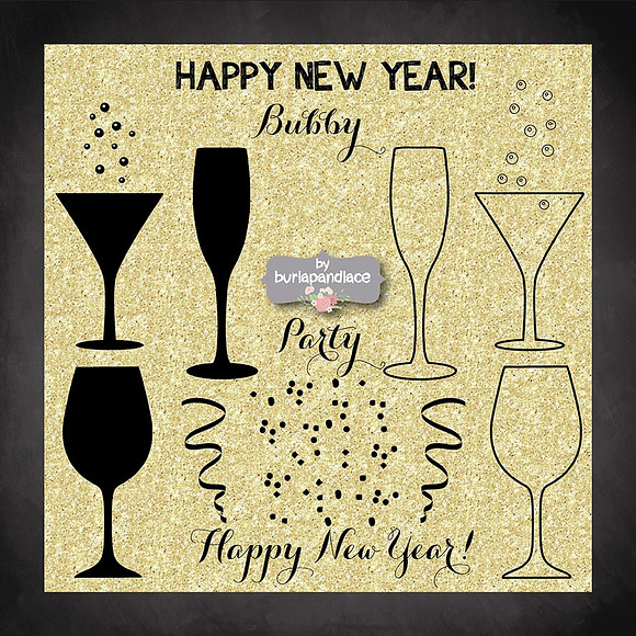 Happy new year 2017 clipart in Illustrations - product preview 1