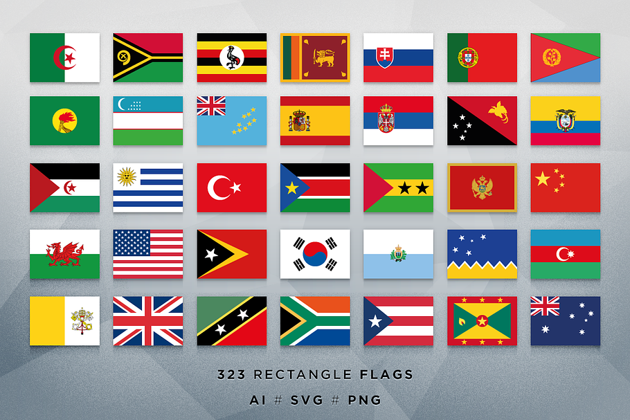 232 Rectangle Vector Flags