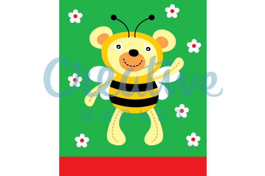 Cute Honey Bee Teddy Bear in Illustrations - product preview 8