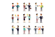 Set of Business Concepts Vector in Flat Design.