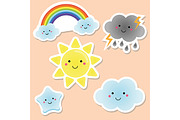 Cute weather stickers