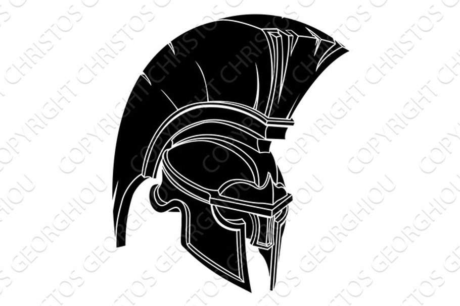 Spartan or trojan warrior or gladiator helmet