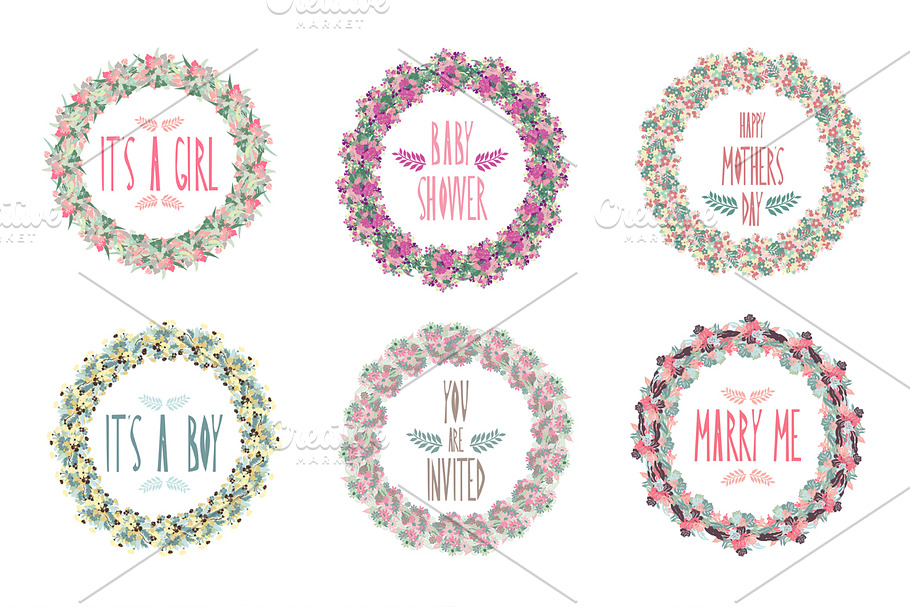 Floral Wreaths(1) in Illustrations - product preview 8