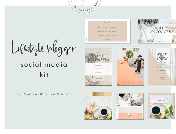 Lifestyle Blogger Social Media Kit in Social Media Templates - product preview 4
