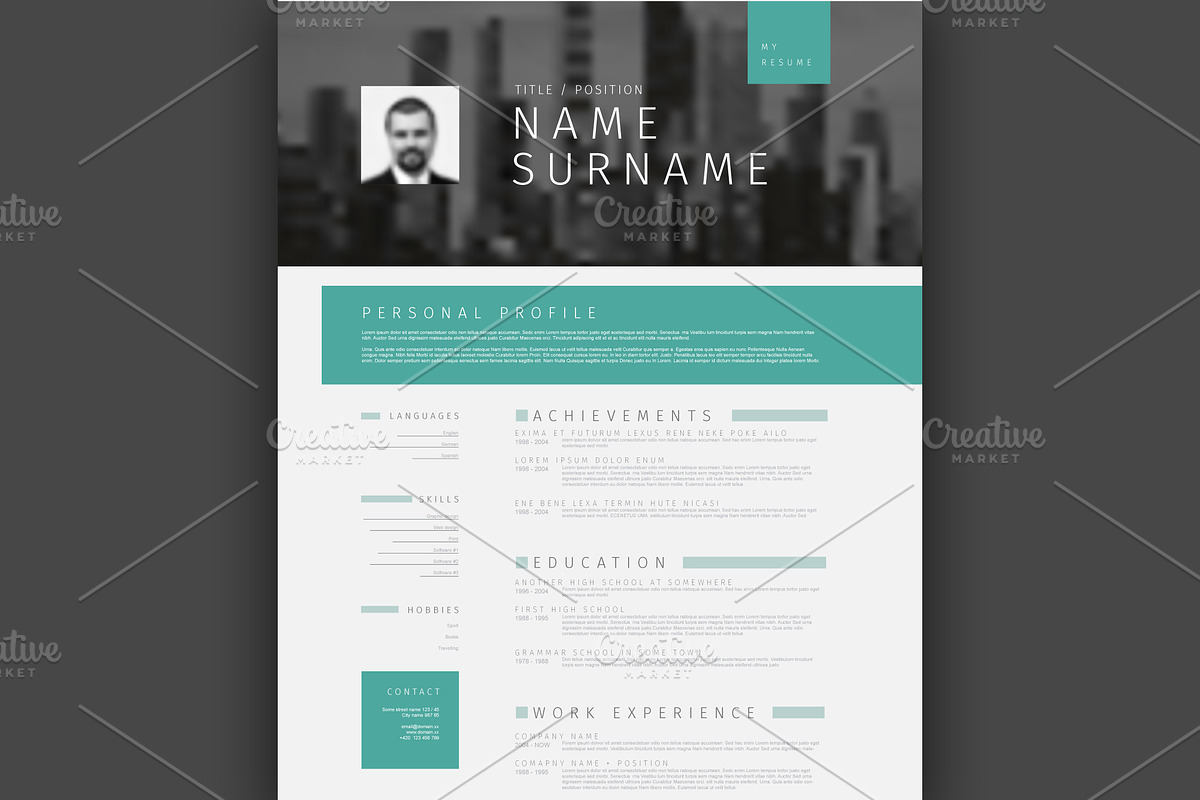 Modern corporate resume template in Resume Templates - product preview 8
