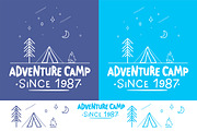 Trendy Camping Label + 3 Pattern