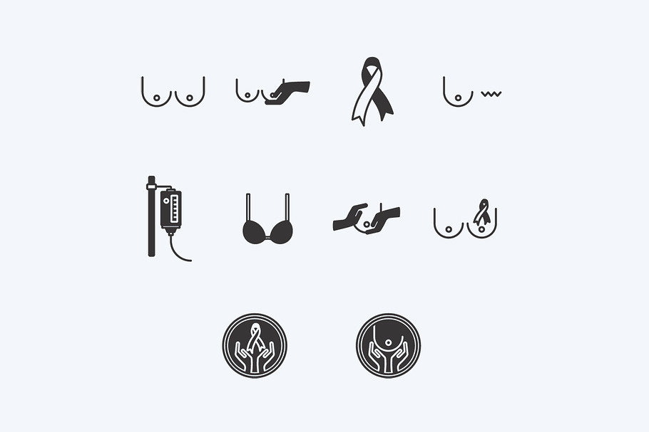 Breast Cancer Icons