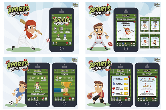 Sports Match 3 Game Assets in Illustrations - product preview 2