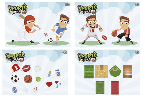 Sports Match 3 Game Assets in Illustrations - product preview 3