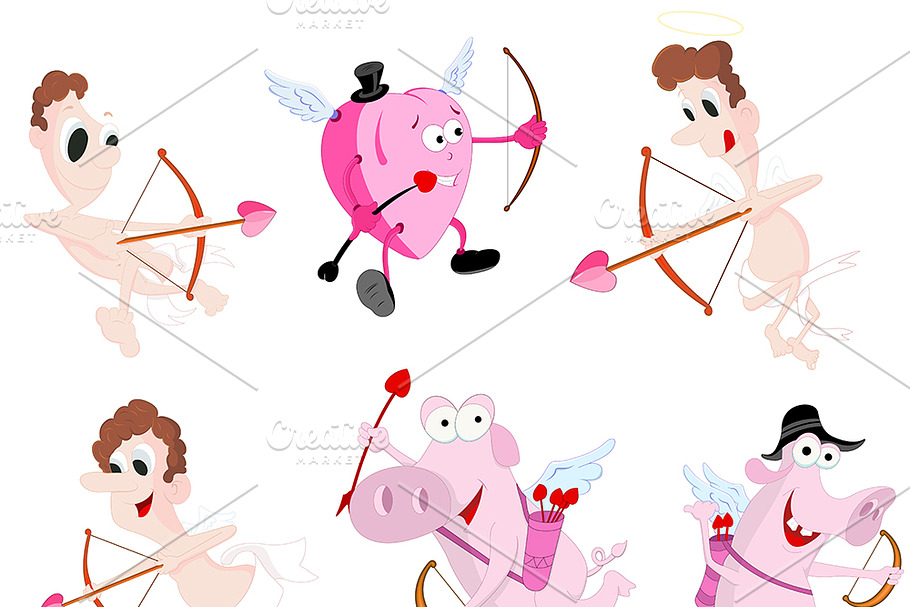 Cartoon Vector Cupids in Illustrations - product preview 8