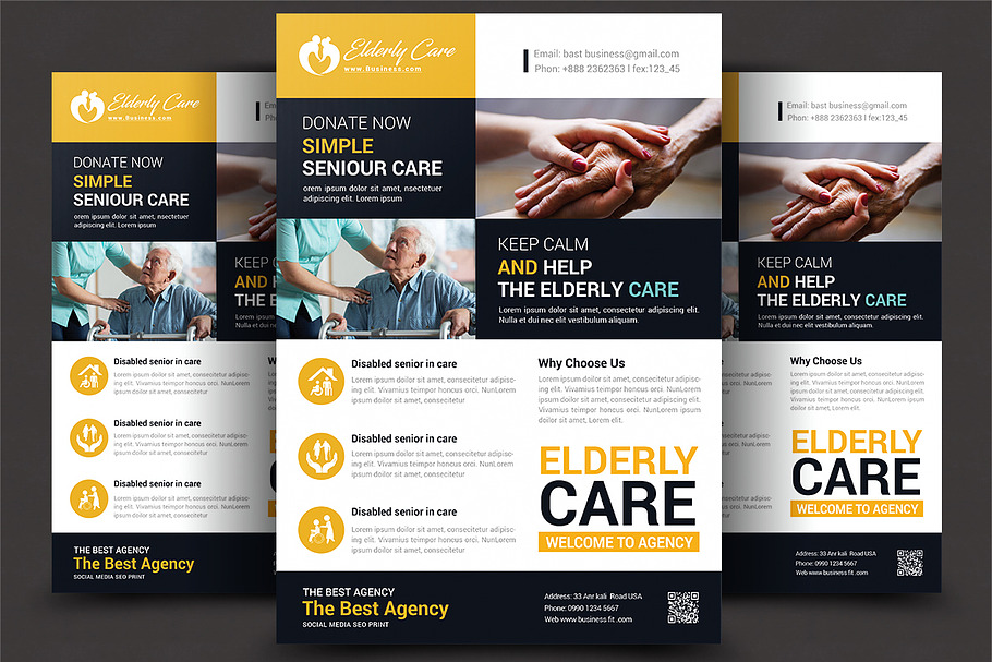 Elderly Care: Flyer Template