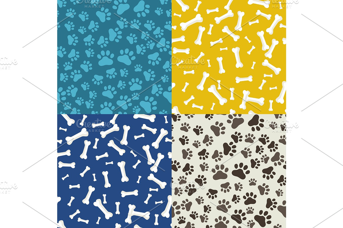 Dog Paw and bone, anilams pattern, vector illustration in Illustrations - product preview 8