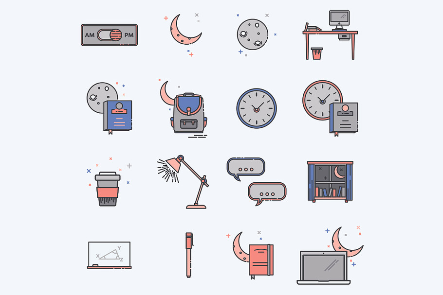 Evening course Icons