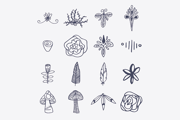 Hand Drawn Nature Elements in Graphics - product preview 2
