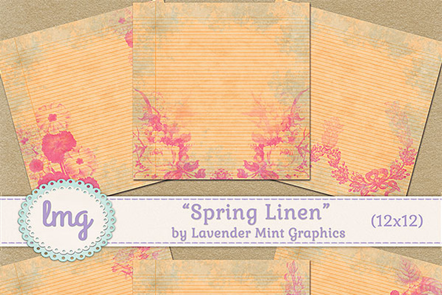 Spring Linen Scrapbook Papers in Patterns - product preview 8