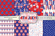4th July seamless vector pattern set