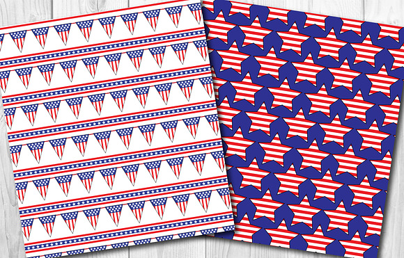 4th July seamless vector pattern set in Patterns - product preview 4