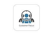 Customer Focus Icon. Flat Design.