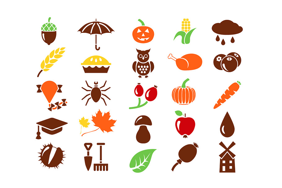 AUTUMN - vector icons in Fall Icons - product preview 8