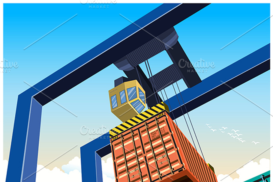 Gantry crane and containers