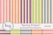 Spring Stripes Scrapbook Paper