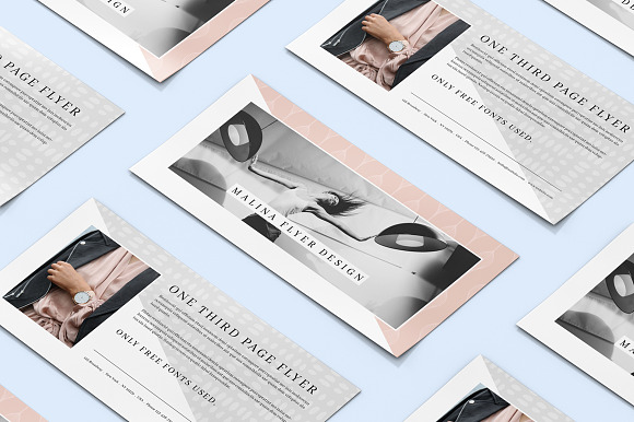 MALINA One Third Page Flyer +Pattern in Flyer Templates - product preview 3