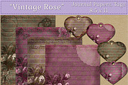 Vintage Rose Journal Paper