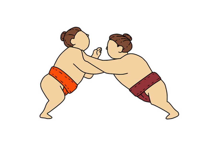 Rikishi Sumo Wrestler Pushing 