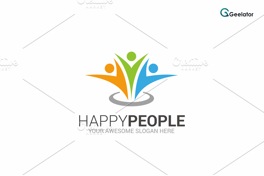 Happy People Logo Template in Logo Templates - product preview 8