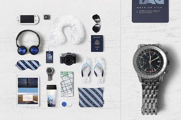 Travel Identity Mockup in Branding Mockups - product preview 1