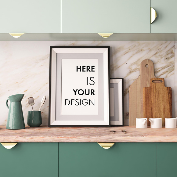 10 Mockups posters in the kitchen in Print Mockups - product preview 7
