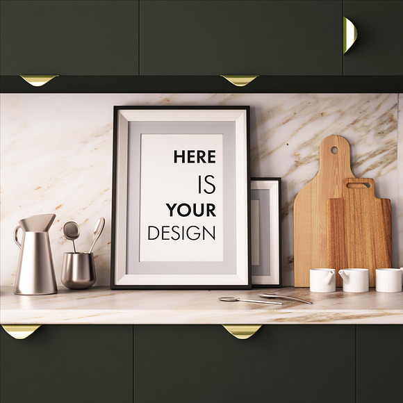 10 Mockups posters in the kitchen in Print Mockups - product preview 9