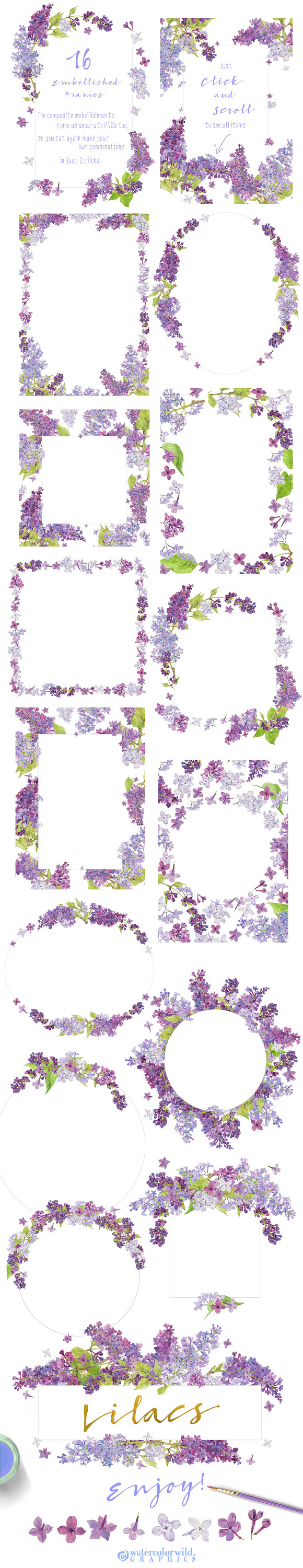 Lovely Lilacs-Design Pack! in Illustrations - product preview 1