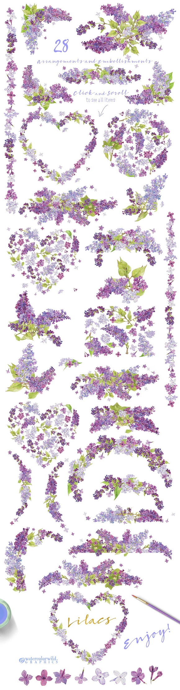 Lovely Lilacs-Design Pack! in Illustrations - product preview 5
