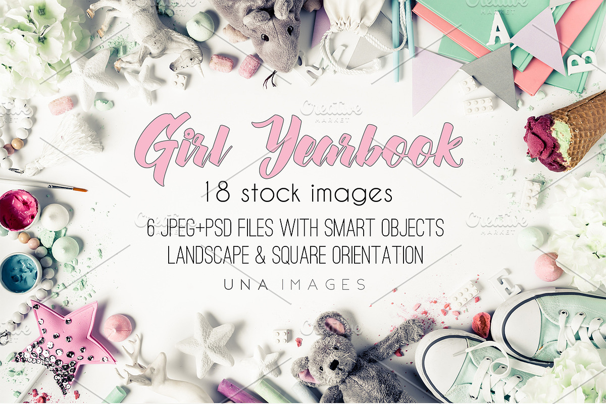 Kids yearbook mockup.#Girls in Product Mockups - product preview 8