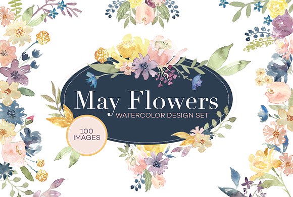 May Flowers Design Set - 50% OFF in Illustrations - product preview 7