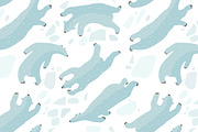 Swim Polar Bears Seamless Pattern