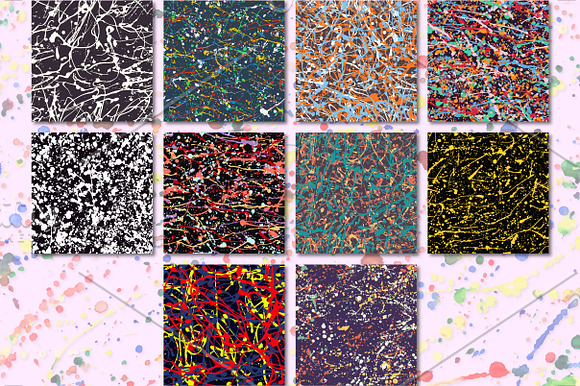 10 splatter seamless patterns in Patterns - product preview 1