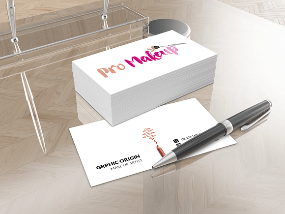 MakeUp Business card  in Business Card Templates - product preview 1