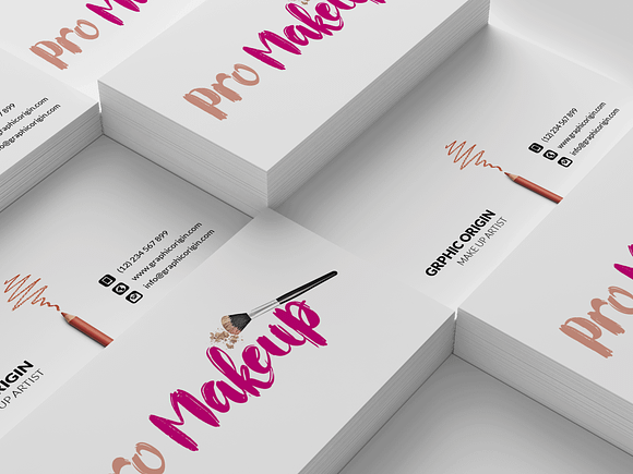 MakeUp Business card  in Business Card Templates - product preview 2
