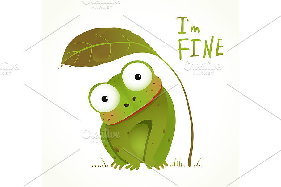 Cartoon Baby Frog Childish Animal in Illustrations - product preview 8