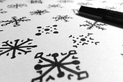 30 Snowflakes Hand Drawn
