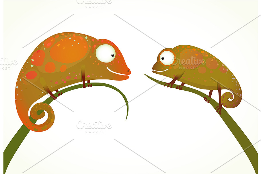 Colorful Lizards Sitting on Grass in Illustrations - product preview 8