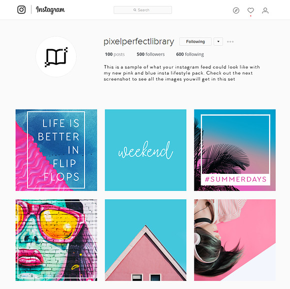 Pink & Blue Insta Lifestyle Set in Social Media Templates - product preview 1