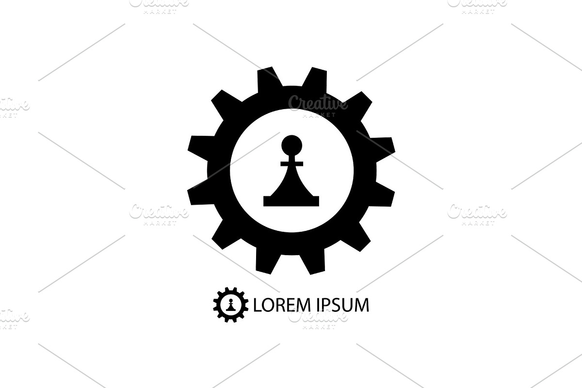Gear wheel and piece as logo in Illustrations - product preview 8