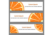 Set of banners with oranges