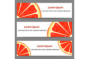 Set of banners with oranges